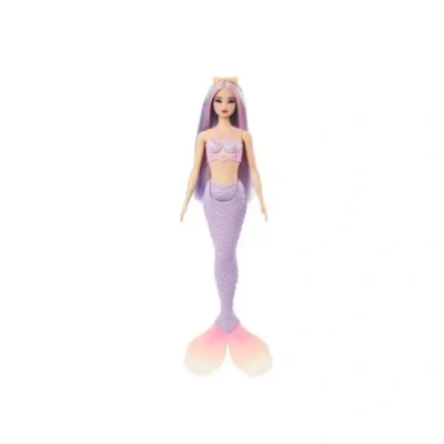 Afbeelding van Barbie A Touch of Magic Paarse zeemeermin staart Barbiepop