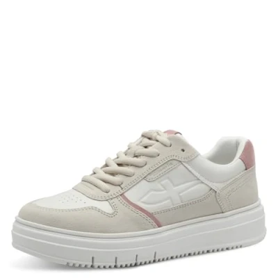 Afbeelding van Tamaris Sneakers laag, Dames, Maat: 39, Offwhite comb Leer en imitatieleer