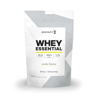 Afbeelding van Body &amp; Fit Whey Essential Eiwitpoeder Vanille Proteine Poeder Protein 20 shakes (500 gram)