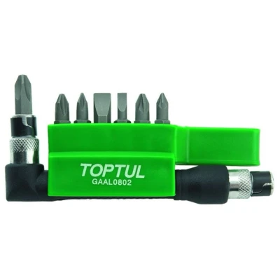 Afbeelding van TOPTUL GAAL0802 Bit schroevendraaier 8 PH1, PH2, PH3, PZ1, PZ2, 0,5x4, 1.2x7 Kruisgleuf (PH), Pozidriv (PZ), Gesplitst