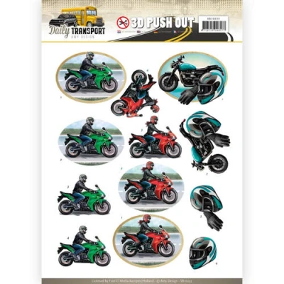 Afbeelding van Motor Cycling Daily Transport 3D Push Out Amy Design