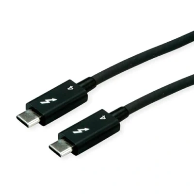 Afbeelding van ROLINE Thunderbolt™ 4 kabel, C C, M/M, 40Gbit/s, 100W, passief, zwart, 1,5 m