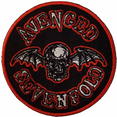 Afbeelding van Avenged Sevenfold Deathbat Orange Border Patch Zwart