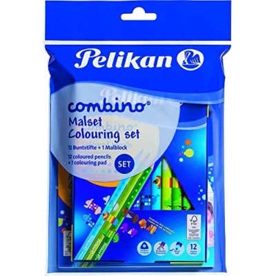 Afbeelding van Kleurset Combino, 1 blok + 12 kleurpotloden, set