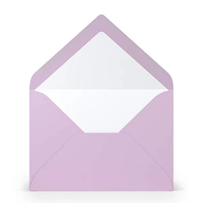 Afbeelding van PAPERADO 50 enveloppen DIN B6 orchidee paars geribbeld 100 g/m² zonder venster 17,8 x 12,5 cm met natte sluiting puntige klep