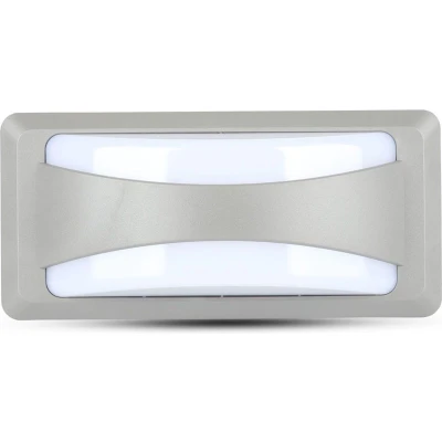 Afbeelding van V TAC VT 8058 LED wandlampen Softlight bolkop IP65 Grijs 12 Watt 500 Lumen 4000K