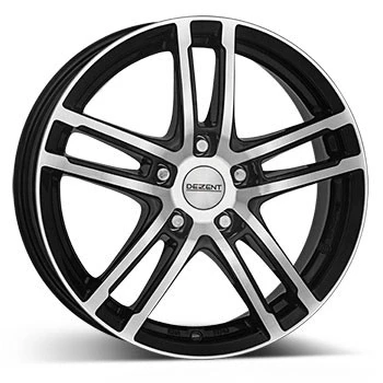 Afbeelding van DEZENT 5 gat 17duim 112mm lichtmetalen Velg TZ dark mattschwarz Front poliert TTZ78BP36AE