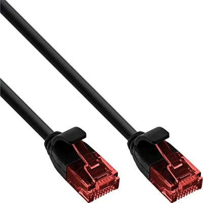 Afbeelding van InLine 71212S patchkabel (U/UTP Cat.6, smal, 2,5 m) zwart