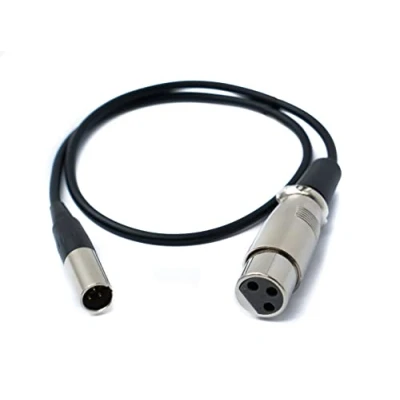 Afbeelding van System S Audiokabel 50 cm Mini XLR 3 pins mannelijk naar polige vrouwelijke adapter zwart