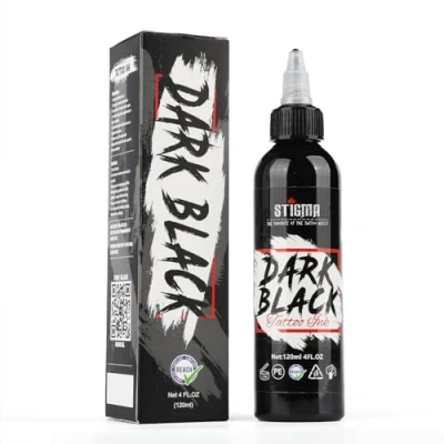 Afbeelding van STIGMA Permanente tattoo inkt, 120 ml, professioneel pigment voor voering en schaduw (donkerzwart)