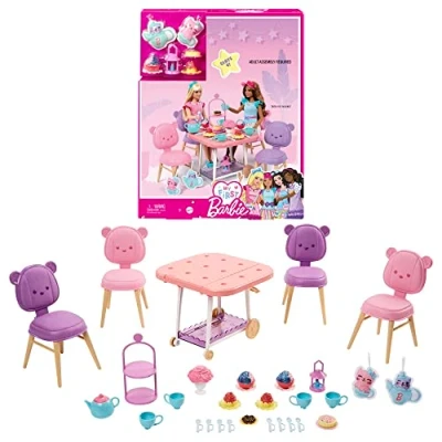 Afbeelding van Barbie sets, kleuterspeelgoed en cadeaus Mijn eerste speelset accessoires Thee met 18 stuks vertelling Twee pluche artikelen HMM65