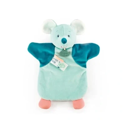 Afbeelding van Doudou et Compagnie knuffeldier marionet muis groen DC4005
