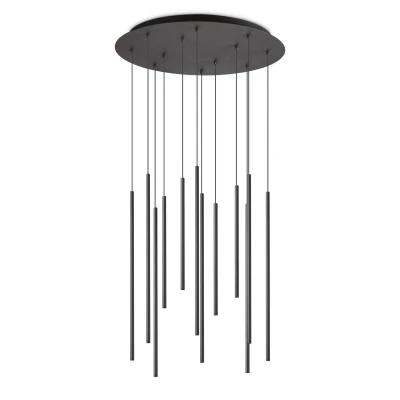 Afbeelding van Ideal Lux Filo LED hanglamp 12 lamps zwart