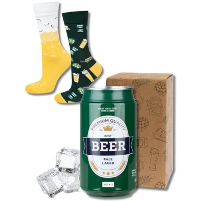 Afbeelding van Soxo Bierblik met bier herensokken, grappige cadeau sokken, maat 40 45, 1 4 paar