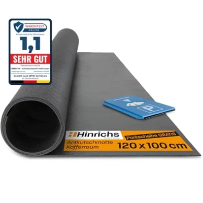 Afbeelding van antislip automat 120 x 100 cm kofferbakmat vuilvangmat &amp; lademat rubberen mat auto ondertapijt inclusief parkeerschijf