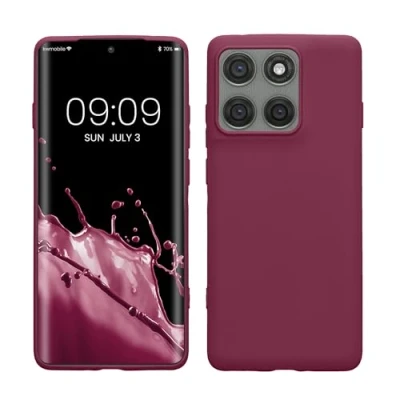 Afbeelding van kwmobile telefoonhoesje geschikt voor Motorola Edge 60 Pro Hoesje smartphone Back cover in magenta lila