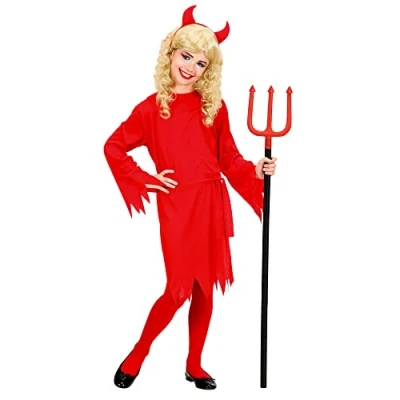 Afbeelding van Widmann Duivel Kostuum Schattig Meisje Rood Kind Maat 140 Halloween Verkleedkleding