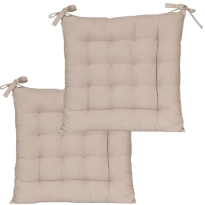 Afbeelding van Atout Ciel Set van 2 stoelkussens, vierkant, tweekleurig, 40 x cm, taupe/antraciet