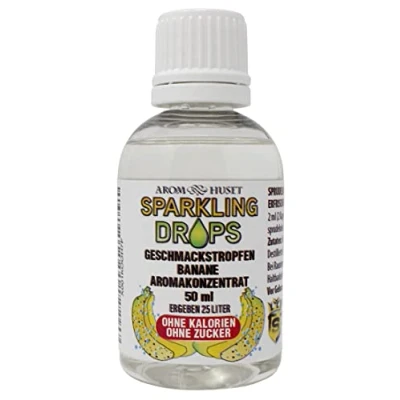 Afbeelding van Bannane Drops concentraat, 1 fles à 50 ml, geeft 25 liter, sterk geconcentreerd aroma zonder suiker, voor bruismakers, gebruiksklaar, caloriearm, conserveringsmiddelen