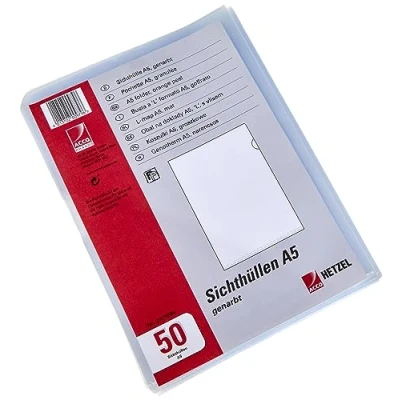 Image de Hetzel 21575090 pack de 50 chemises coin grainée a5 transparent