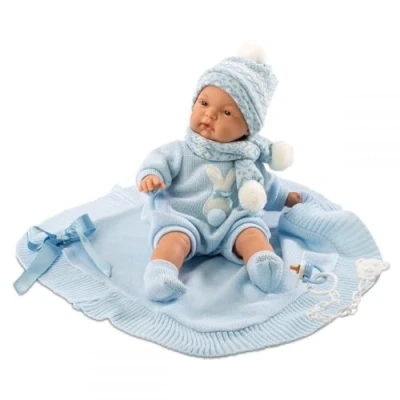 Afbeelding van Llorens Jongens Pop Joel Llorona Met Blauwe Kleding 38Cm