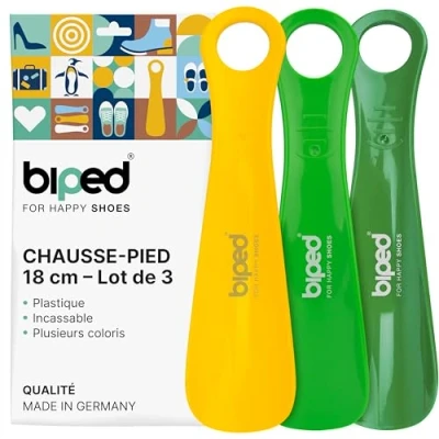 Afbeelding van biped Set van 3 schoenlepels kunststof 18 cm schoenlepel gemaakt in Duitsland Z1570 (lemon)