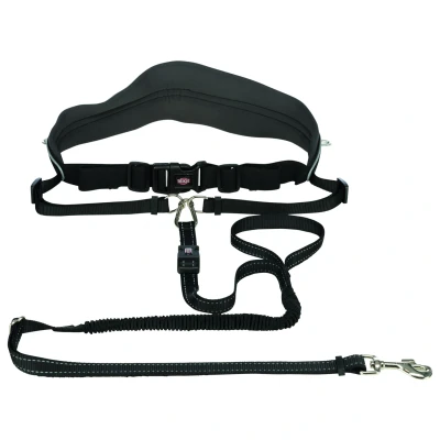 Afbeelding van Trixie Hardloopgordel Neopreen Gevoerd Hondenhardlooplijn 70 120 /12 cm Zwart