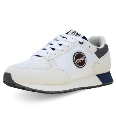 Afbeelding van Colmar Originals Travis Authentic Sneakers laag, Heren, Maat: 42, White/dark denim/dark gray Leer en textiel