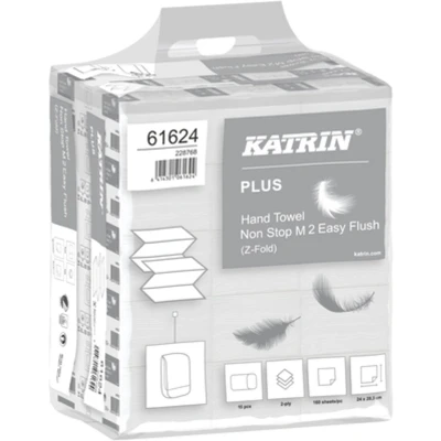 Afbeelding van Handdoek Katrin 61624 Z vouw Plus sneloplossend 2laags 20,3x24cm 15x160st
