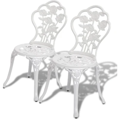 Afbeelding van Bistrostoelen 2 st gietaluminium wit