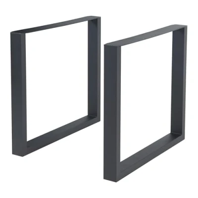Afbeelding van Stalen onderstel Makers set van 2 tafelpoot 72x80 cm zwart [en.casa]
