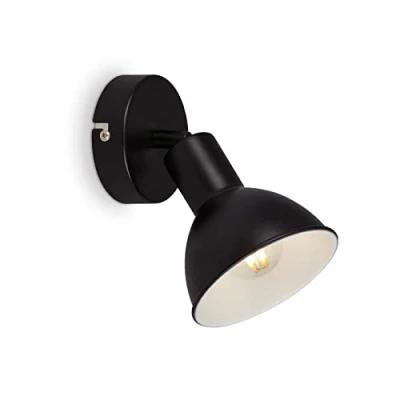 Afbeelding van BRILONER Leuchten 2674 015 Retro wandlamp 1 x binnenlamp E14 verstelbaar zwart/wit 110 90 mm