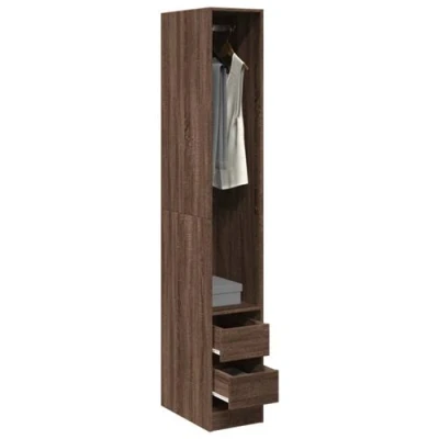 Afbeelding van vidaXL Kledingkast 30x50x200 cm bewerkt hout bruin eikenkleur