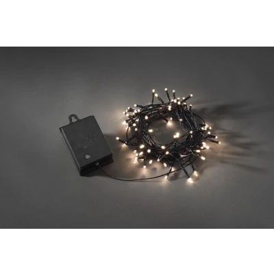 Afbeelding van LED lichtketting zwart 80 ww 3728 100 timer, werkt op batterijen
