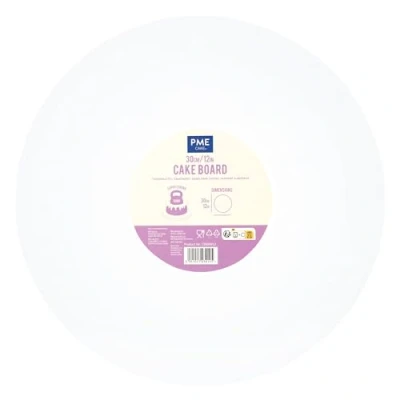 Afbeelding van PME Ronde taartplank met gestreepte rand, wit (30 cm)