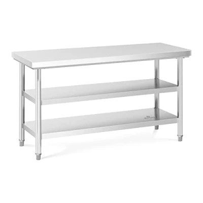 Afbeelding van Royal Catering Roestvrijstalen werktafel 150 x 60 cm 600 kg 3 levels