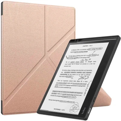 Afbeelding van imoshion Ereader Cover / Hoesje Geschikt voor Kobo Elipsa 2E Origami Bookcase e reader Rosé Goud