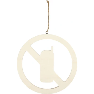 Afbeelding van Schild, Geen mobiele telefoons, d: 21,3 cm, dikte 0,9 triplex, 1stuk