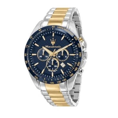 Afbeelding van Maserati Traguardo R8873612046 Limited Edition Analoog herenhorloge, chronograaf, zilver en goud, 45 mm, armband, goud., Armband