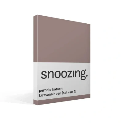 Afbeelding van Snoozing Kussenslopen Set van 2 Percale katoen 60x70 cm Taupe