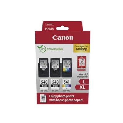 Afbeelding van Canon PG 540L + PG540L CL 541XL photo value pack Inktcartridge Zwart 3 kleuren