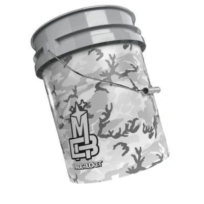 Afbeelding van MAGIC BUCKET Autowasemmer handwas camouflage grijs 5 liter ca. 20 compatibel met Grit Guard, Detail Guardz Dirt Lock, Chemical Guys Trap, Gamma deksel