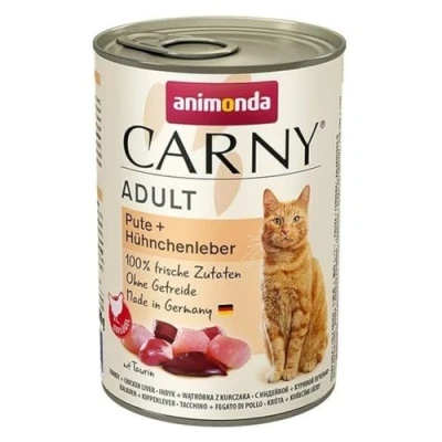 Afbeelding van 6x400g Adult Kalkoen &amp; Kippenlever animonda Carny Kattenvoer