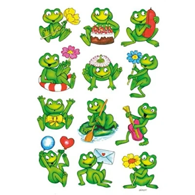 Afbeelding van Huismerk Herma 5601 Etiket Kikker Pakje met 3 velletjes stickers