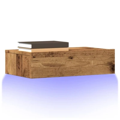 Afbeelding van vidaXL Tv meubels met LED verlichting 2 st 60x35x15,5 cm oud hout