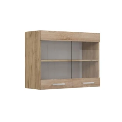Afbeelding van Vicco Glazen keukenkast R Line, Sonoma/Krachtige eik goud, 80 cm
