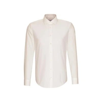 Afbeelding van Seidensticker slim fit overhemd off white Strijkvrij Boordmaat: 37