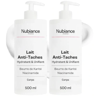 Afbeelding van NUBIANCE HRB 3 Hydraterende Bodylotion, Set van 2x500ml Voor hyperpigmentatieproblemen verschillende oorsprong Minder ruwe huid Meer gehydrateerd en soepel Verhelderende verzorging