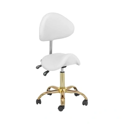 Afbeelding van physa Zadelstoel 55 69 cm 150 kg wit/goud