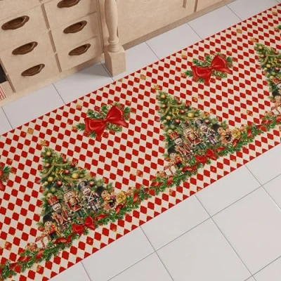 Afbeelding van PETTI Artigiani Italiani keukentapijt voor Kerstmis, keukenloper, kersttapijt, antislip en wasbaar, 52 x 240 cm, gemaakt in Italië